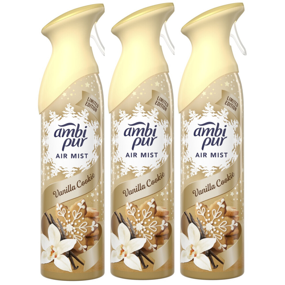 Febreze 3 X 185 Ml Air Mist Air Freshener Spray - Vanilla Cookie
