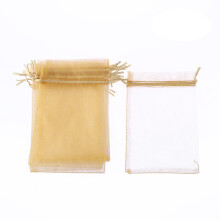 100Pcs Durable Golden Drawstring Pouches for Gifts Jewelry Storage