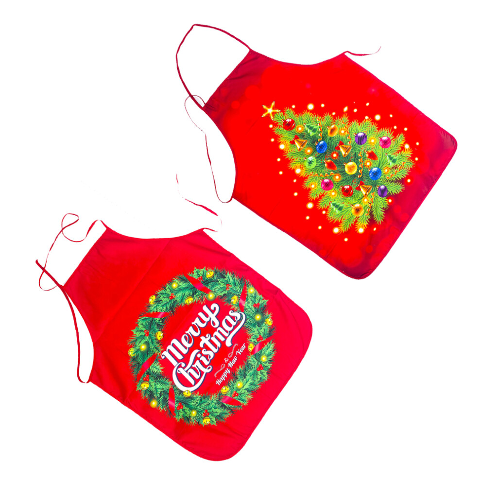 2 Sztuki Czerwone Fartuchy Na ŚWięTa Dla DorosłYch Kuchenne-image