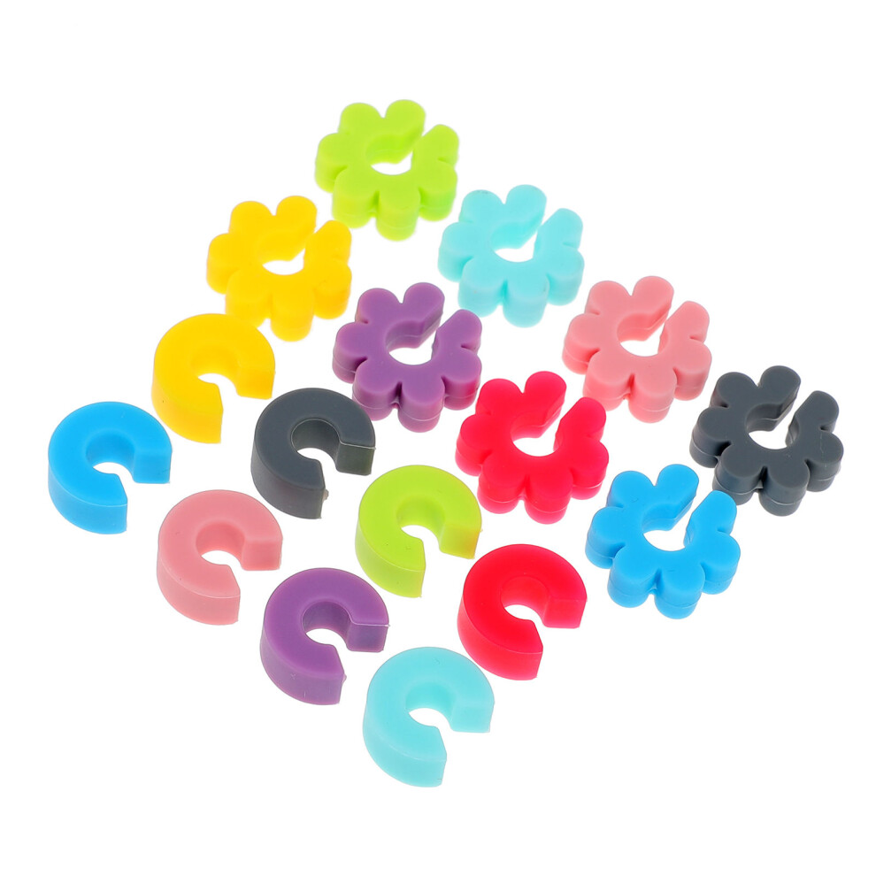 16 Sztuk Silikonowe Znakowanie KielichóW Do Wina Z Przebiciami-image