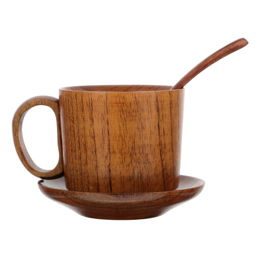 Mug De Madeira Para Colher E (Cores Sortidas)
