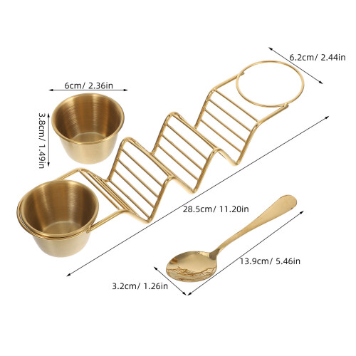 Conjunto Suporte Para Taco Com , E Colher Aço Inoxidável 2
