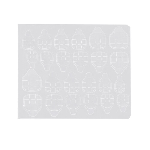 16 Folhas/ 24 Pcs/ Adesivo Unhas Dupla Face Transparente