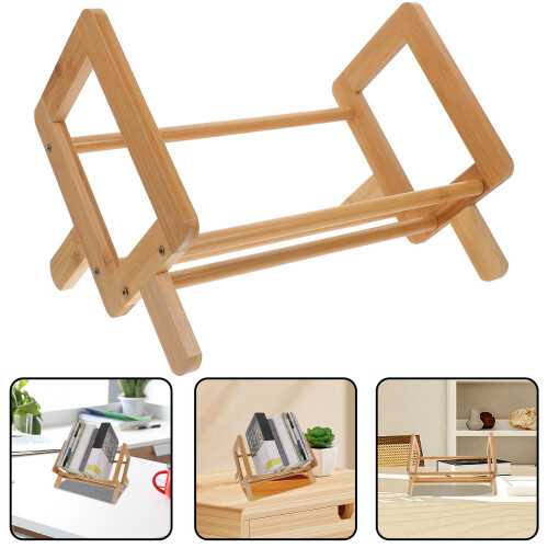 Desktop Boekenkast Bamboe Tafelopslagrek Organizer 2