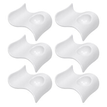 6 Stuks Creatieve Keramische Eierkopjes Eierbordje Wit