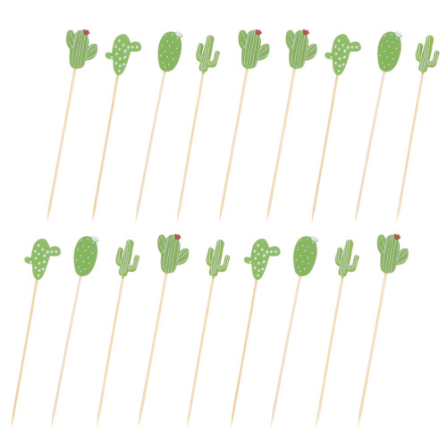 2 Packs Fruitprikkers Cactus Bamboe Aperitief Eetstokjes Gemengd 2