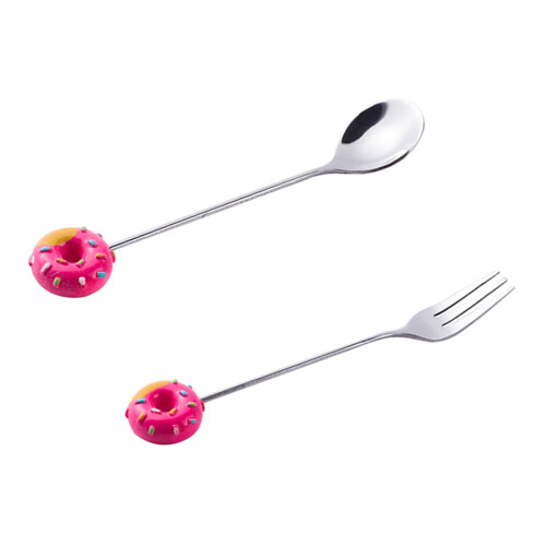 2 Stuks Kinder RVS Met Donutvormige (Rood) 1