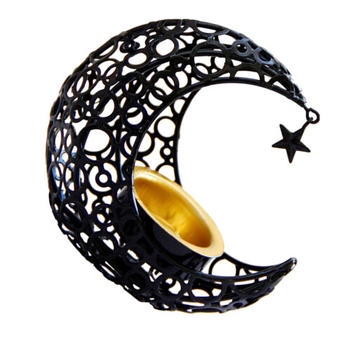 Mubarak Eid Incense Burner Moon Shape Holder Desktop Ornament