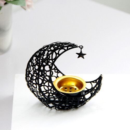 Mubarak Eid Incense Burner Moon Shape Holder Desktop Ornament 2