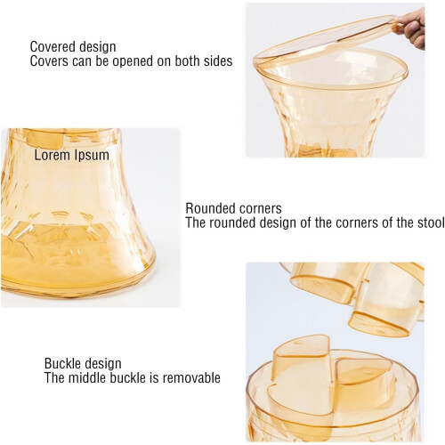 Stool With Storage Ottoman, Transparent Storage, Shoe Changing Stool, Makeup Vanity Stool, Coffee Table Stool, Color A 2