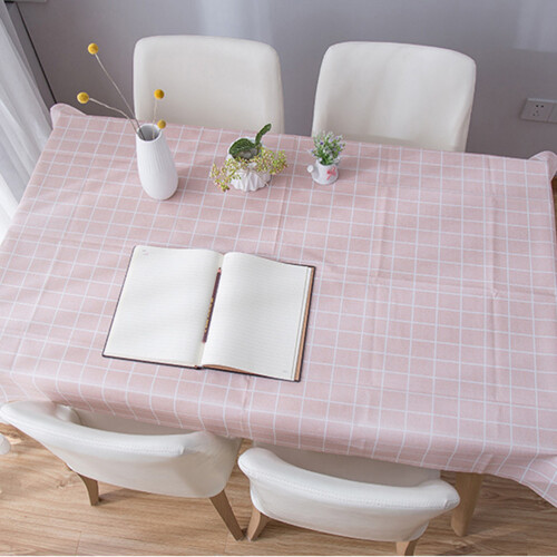 Wipeable Tablecloth For Dining Room Waterproof Top Cover Pad Checked 2