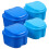 4Pcs Professional Denture Storage Case Blue ABS PP Holder for Daily 9
