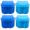 4Pcs Professional Denture Storage Case Blue ABS PP Holder for Daily 4