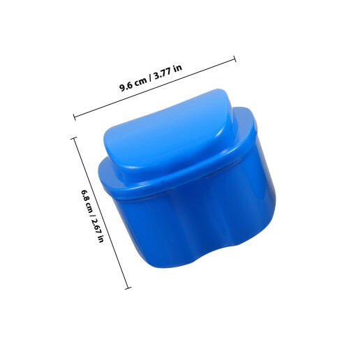 4Pcs Professional Denture Storage Case Blue ABS PP Holder for Daily 1