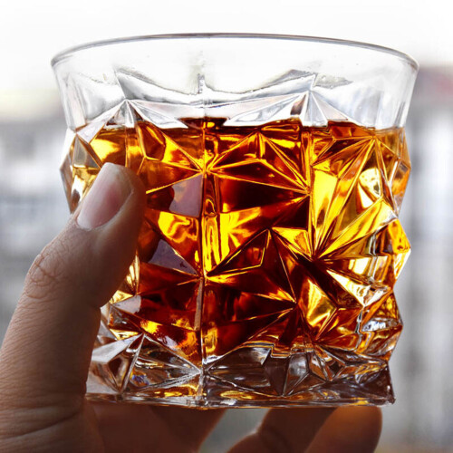 2 Pezzi Bicchiere Whisky Taglio Diamantato Per Vino 2