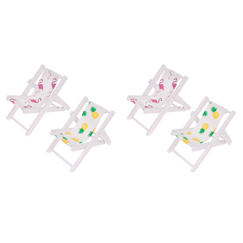 4 Pezzi Mini Spiaggia Legno Ananas 2