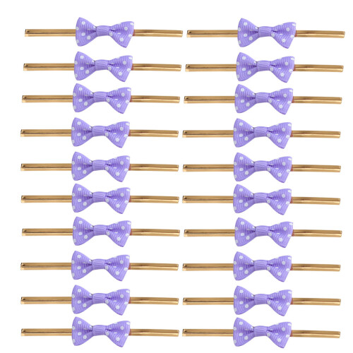 100 Pezzi Bow In Acciaio Per Sacchetti Caramelle (Viola)