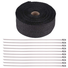 Pipe Wrap Tape Cloth 16Ft Black High Heat Insulation For Exhaust Protection On Cars And Motorcycles