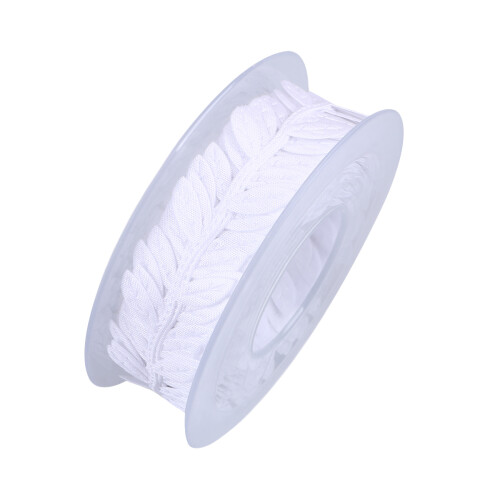 1Rol Wit Bladvormig Geschenkstrik Polyester Voor DIY 2