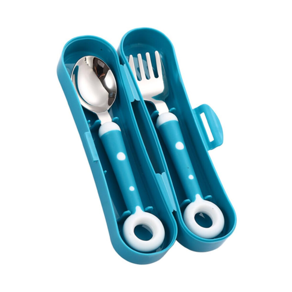 Stainless Steel Fork and Spoon With Ergonomic Silicone Handles Lightweight Flatware for Kids and Newborns for Dining