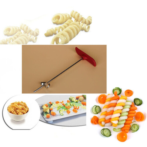 4 Pezzi Tagliaverdure In Acciaio Forma Frutta Spirale 1