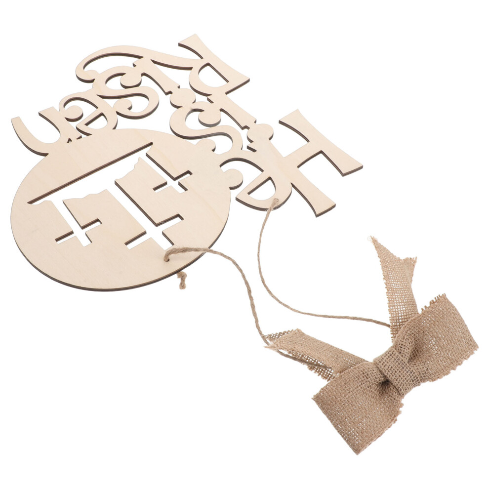 Happy Easter Drewniany Do Drzwi WejśCiowych Z WstążKą-image