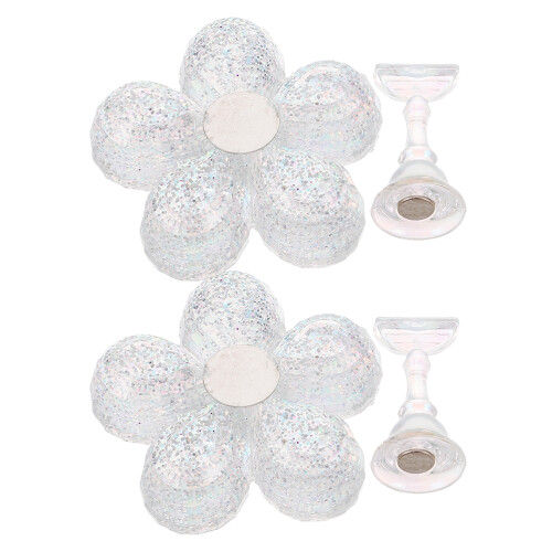 8 Stuks Glitter Bloemvormige Magnetische Tips
