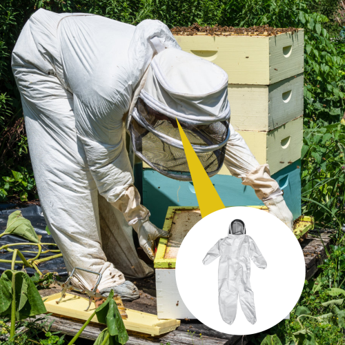 White Protective Beekeeping Suit Durable Wear-Resistant Material 1