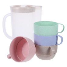 Conjunto De Jarra Plástico C/ 4 Transparente Inquebrável