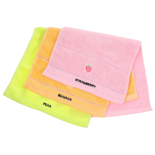 3Pcs Toalhas Algodão Desenho Uso Doméstico