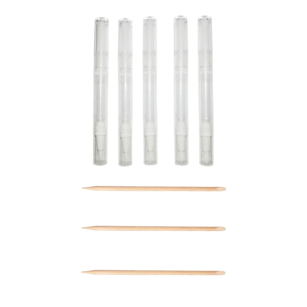 Happyyami 8Pcs Wooden Manicure Sticks And Empty Remover Bottle For Salon Use
