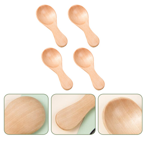 4 Unidades Cucharas Pequeñas De Madera , Y 2