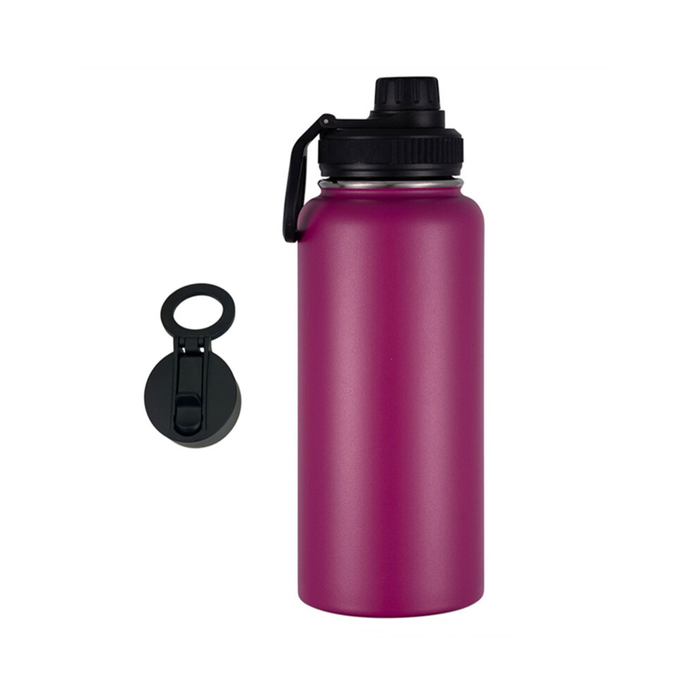 (Dark purple, Straw Type) Stainless Steel Water Bottle Outdoor Activities Leak-proof Lid-image-OPC-PM86PJY-NEW