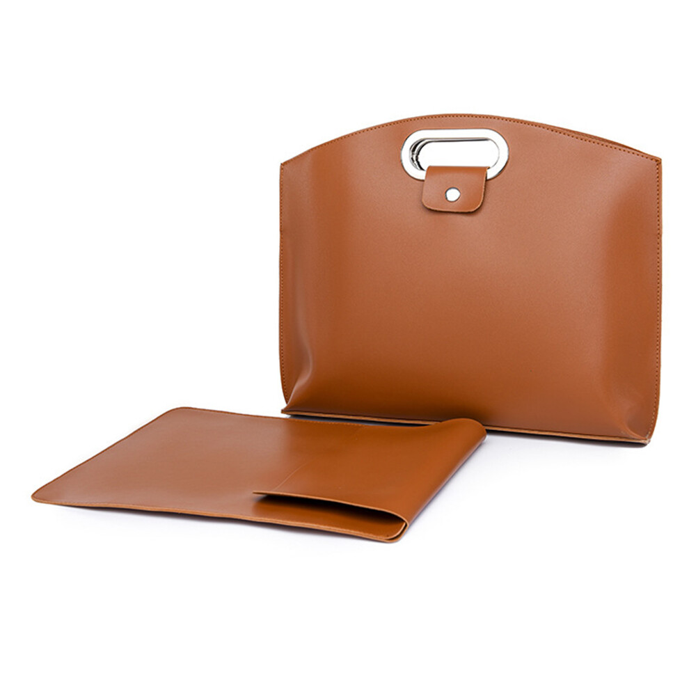 (dark brown) Portable Waterproof Leather Briefcase Multifunctional Women Notebook-image-OPC-PM86SKP-NEW