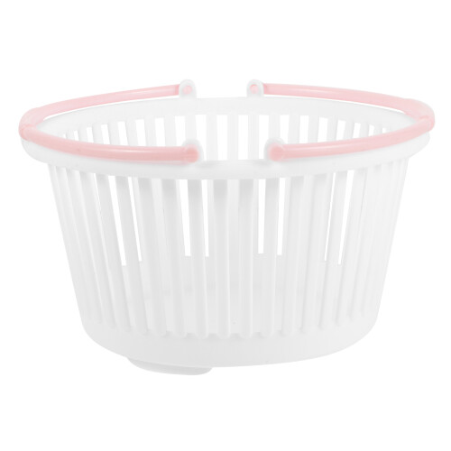 3Pcs White Plastic Storage Baskets Handle Containers for Home Sundries