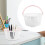 3Pcs White Plastic Storage Baskets Handle Containers for Home Sundries 5