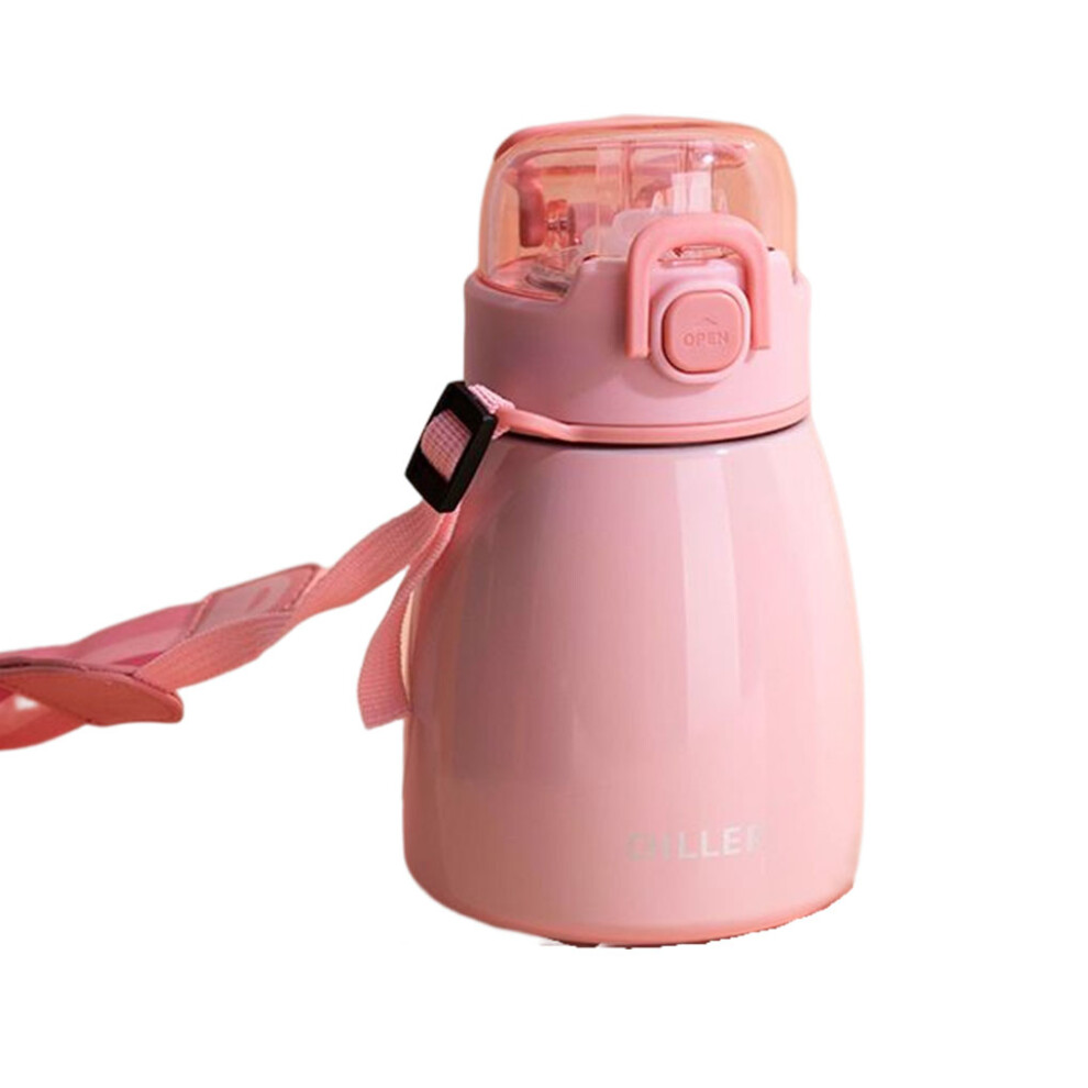 (Pink) Stainless Steel Kids Belly Vacuum Boy Girl Solid Color 600ml Vacuums-image-OPC-PM87MD5-NEW
