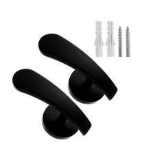 2Pcs Zinc Alloy Curtain Tiebacks Black Wall Hooks for Drapery and Coat