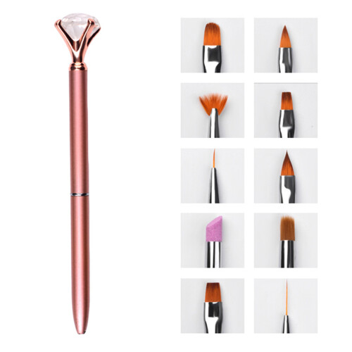 11 Pezzi Set Unghie Con Penna Rosa