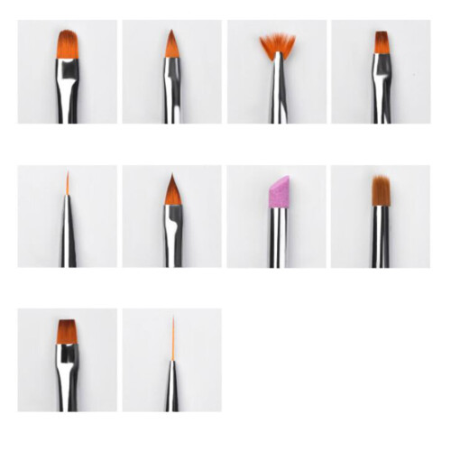 11 Pezzi Set Unghie Con Penna Rosa 1