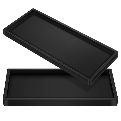 4 Pezzi Vassoi Per Da Bagno In Nero 2