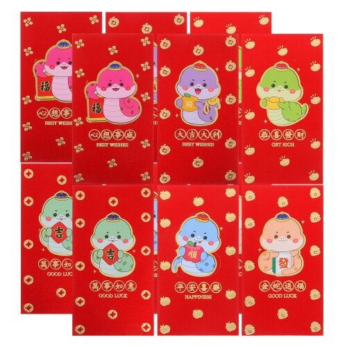 48 Pezzi Glitter 2025 Del Buste Rosse Denaro Fortunato 2