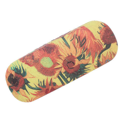 2Pcs Hard Glasses Case Sunflower Pattern Large Capacity Eyewear Holder 2