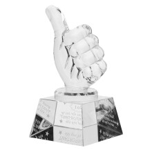 Crystal Trophy Statua Gestuale Con Pollice Alzato