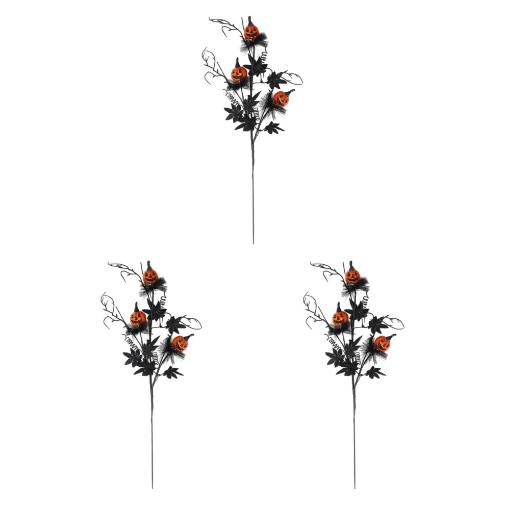 3pcs/set Artificial Maple Leaves Picks Branch Novelty Halloween-image-OPC-PM8896M-NEW