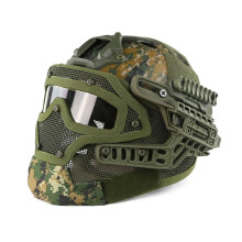 Tactical Paintball Helmet Full Face Airsoft Mask Molle Mesh Goggles For CS Shooting, Hunting, Cycling DW