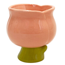 Ceramiczna Filiżanka W Kształcie Tulipana Z Talerzykiem Na Lody