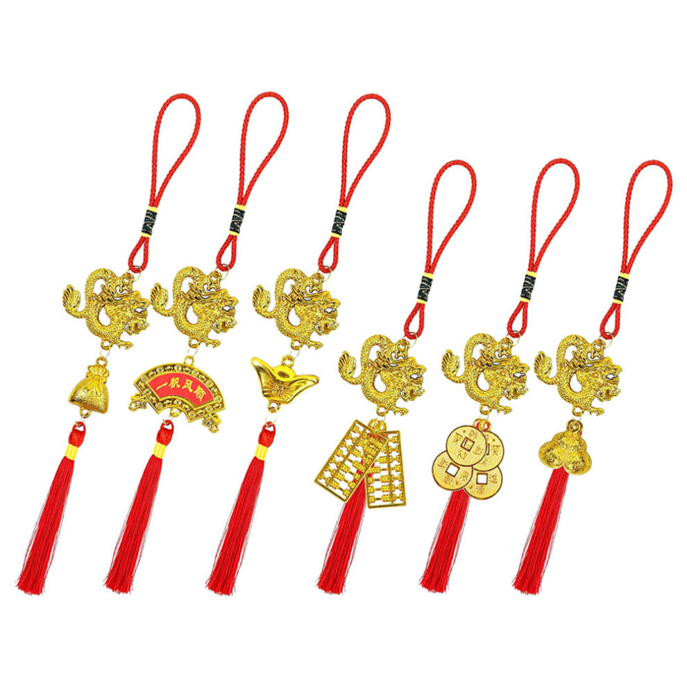 6 Sztuk ChińSki Wisiorek Noworoczny Ozdoba Okno Bonsai-image