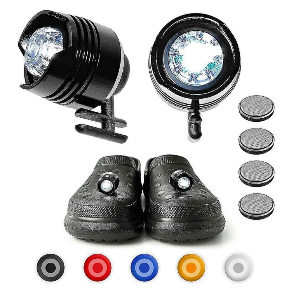 (Black)2Pcs Headlights For Croc, Led Croc Headlights For Croc Shoes Ip67 Waterproof Flashlights For Hiking, Waking, Camping Accessories 9022594238547