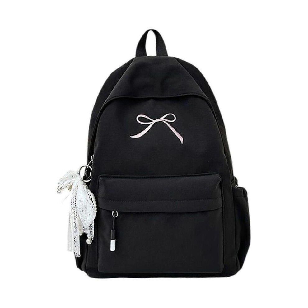 (Black)Travel Backpacks For Teens And Girl Casual Daypacks Sweet Bows Backpacks Students School Bag Japanese Styles Rucksack Black -Hk822 9022594238646